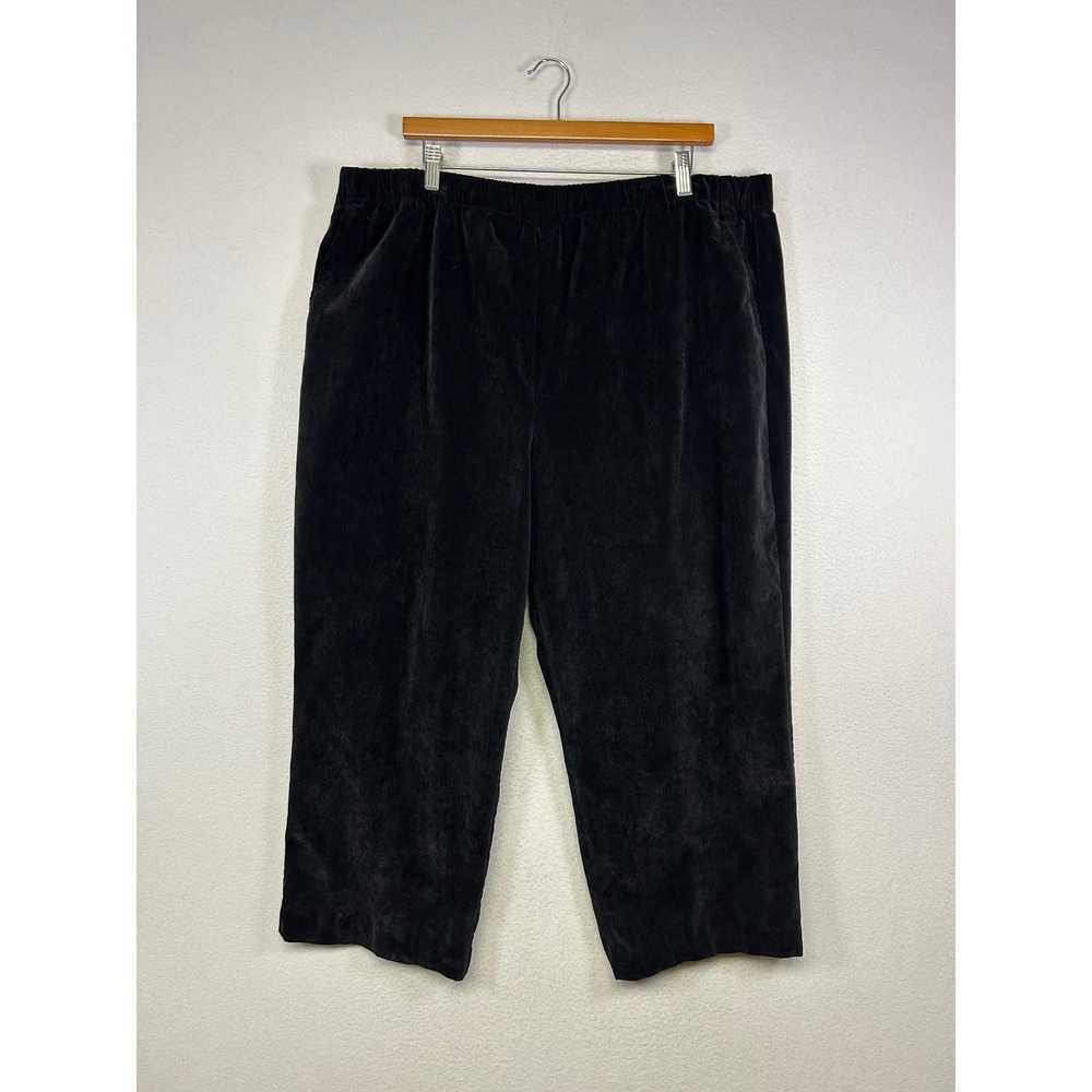 Gorpcore Orvis Womens XL Black Corduroy Elastic Waist Straight Leg Pants